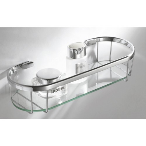 SAPHO SMART 1322-107 skleněná polička 300x60x120mm s hrazdou, chrom