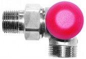 HERZ TS-90-V-Termostatický ventil úhlový pravý 1/2", M 28 x 1,5 červená krytka 1774667