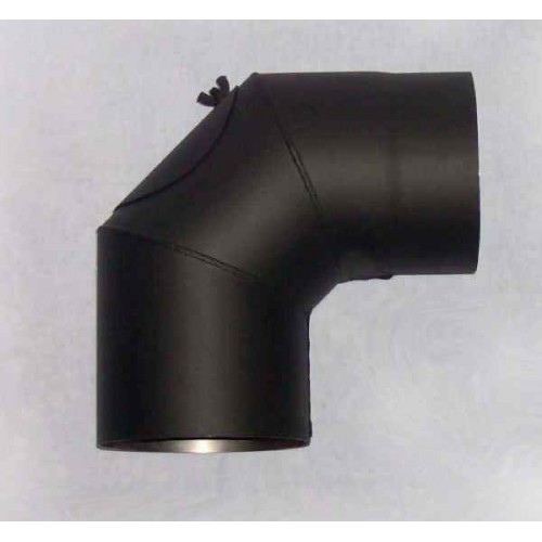 Koleno kouřovodu s čistícím otvorem 150mm 90° (1,5) antracit