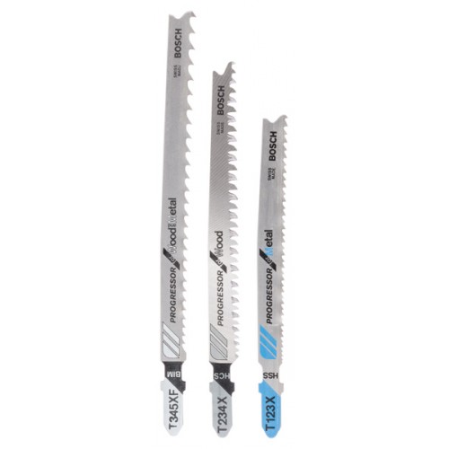 BOSCH Sada pilových plátků do kmitacích pil, 3dílná T 123 XF; T 234 X; T 345 XF 2607010515