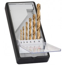BOSCH Sada spirálových vrtáků do kovu HSS-TiN, Robust Line, 135° 2–8 mm, 6 kusů 2607010530