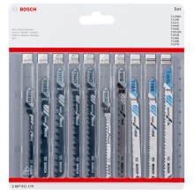 BOSCH 10 dílná sada pilových plátků se stopkou T Wood and Metal 2607011170