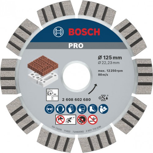 BOSCH Best for Abrasive Diamantový dělicí kotouč, 125 x 22,23 x 2,2 x 12 mm 2608602680
