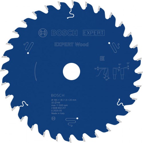 BOSCH Pilový kotouč EXPERT Wood, 165 × 1,8/1,3 × 20 mm, T32 2608902217