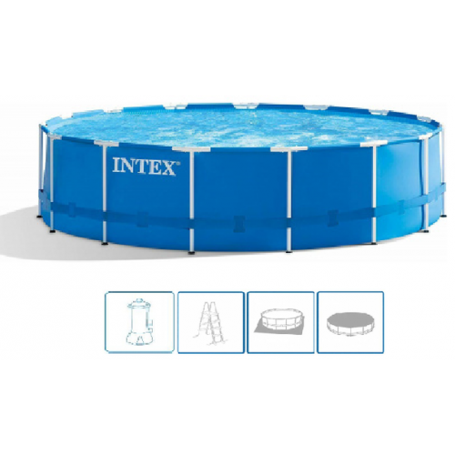 INTEX METAL FRAME POOLS Bazén 457 x 122 cm s kartušovou filtrační pumpou 28242NP