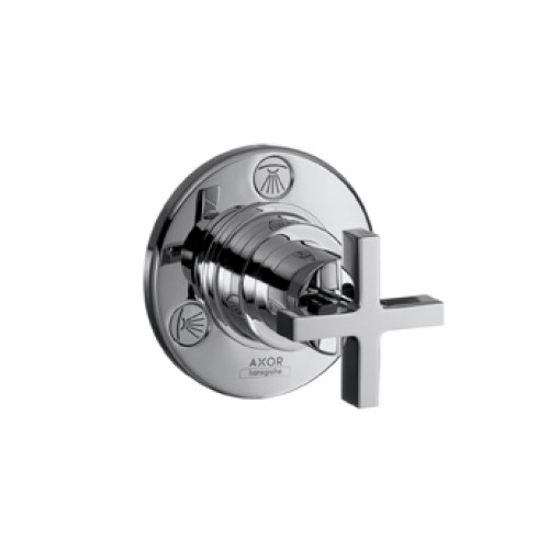 Hansgrohe AXOR CITTERIO Trio/Quattro Uzav. a přep. ventil DN20, kříž, chrom 39925000