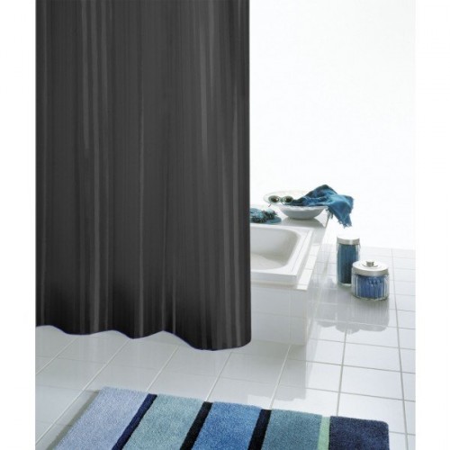 SAPHO SATIN sprchový závěs 180x200cm, černá 47850