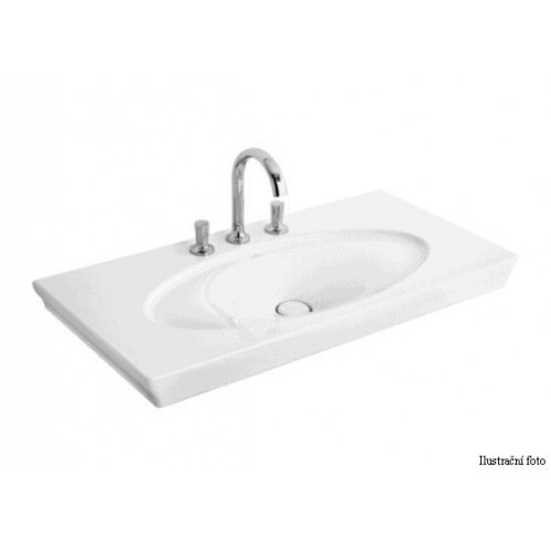 Villeroy & Boch La Belle Umyvadlo 1000x490 mm,k montáži s nábytkem, pro 3otvorovou armaturu, star white ceramicplus