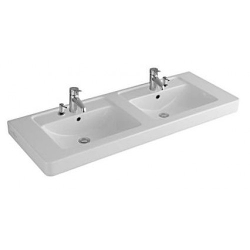 Villeroy & Boch Subway Dvojumyvadlo na skříňku 1300x485 mm, pro dvě 1otvorové armatury, star white ceramicplus