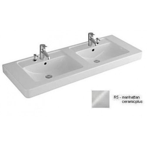 Villeroy & Boch Subway Dvojumyvadlo na skříňku 1300x485 mm, pro dvě 1otvorové armatury, manhattan ceramicplus