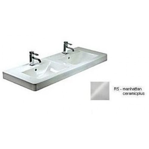 Villeroy & Boch Subway Dvojumyvadlo na skříňku 1300x485 mm, pro dvě 3otvorové armatury, manhattan ceramicplus