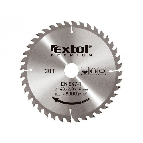 EXTOL PREMIUM kotouč pilový s SK plátky 255x3,0x16mm, 48T 8803245