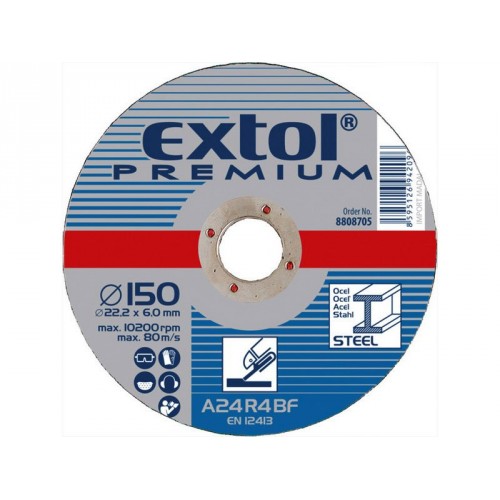 EXTOL PREMIUM kotouč řezný a brusný, brusný na ocel 125x6,0x22,2mm 8808702