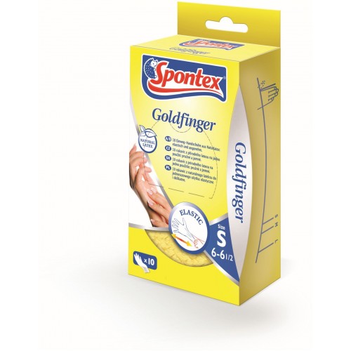 SPONTEX Goldfinger latexové rukavice jednorázové 10 ks S