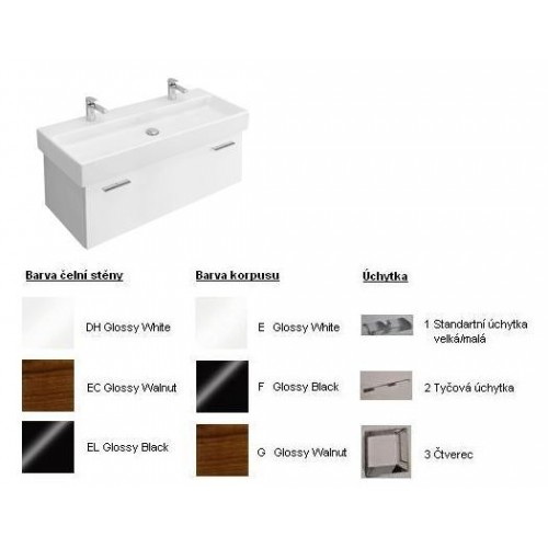 Villeroy & Boch Central Line Fashion Spodní skříňka 1120x381x435 mm White,úchytka tyčová, čelní stěna White