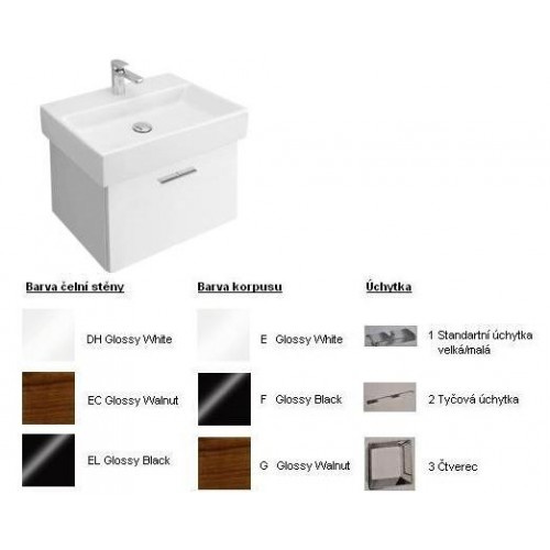 Villeroy & Boch Central Line Fashion Spodní skříňka 540x381x385 mm Walnut,úchytka standardní, čelní stěna White