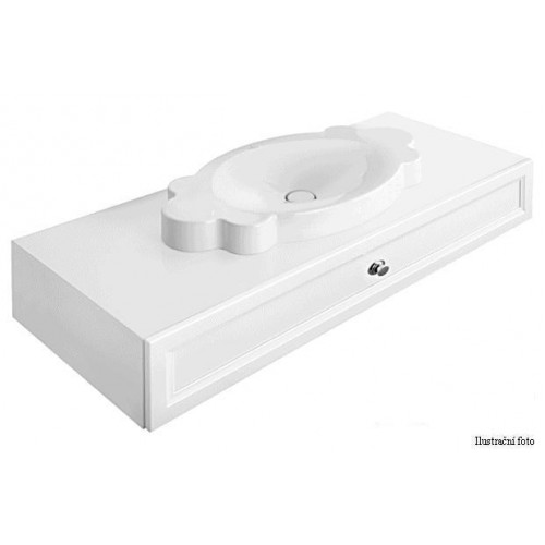 Villeroy & Boch La Belle Spodní skříňka 1350x210x540 mm bílá lesklá, rukojeť v barvě šampaňského, pro umyvadla k postavení na desku