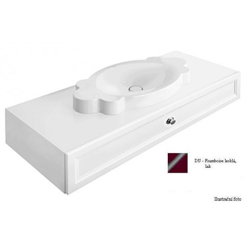 Villeroy & Boch La Belle Spodní skříňka 1350x210x540 mm framboise lesklá, rukojeť pochromováno, pro umyvadla k postavení na desku