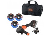 Black & Decker BCG6L8F1S Aku bezuhlíková úhlová bruska (18V/1x4,0Ah), 3x kotouč a taška