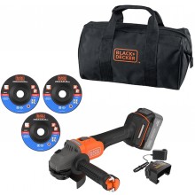 Příslušenství k Black & Decker BCG6L8F1S Aku bezuhlíková úhlová bruska (18V/1x4,0Ah), 3x kotouč a taška