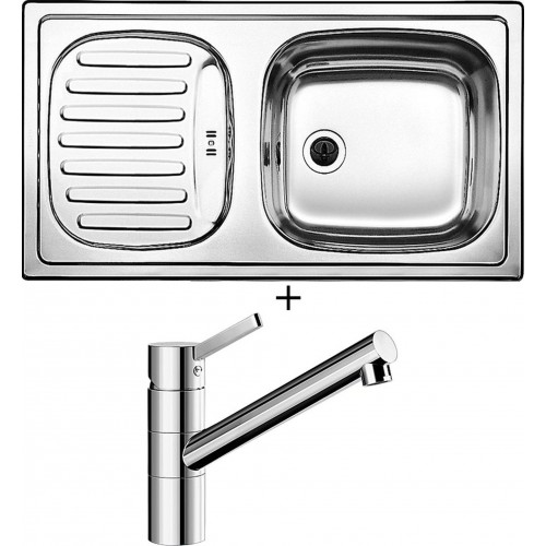 BLANCO set FLEX MINI nerez přírodní lesk 780 x 435 mm + TIVO baterie chrom