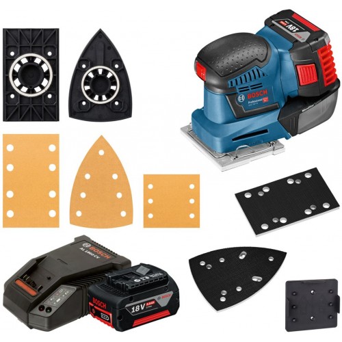 BOSCH GSS 18V-10 Aku vibrační bruska; 2x 5,0 Ah; L-Boxx 06019D0201