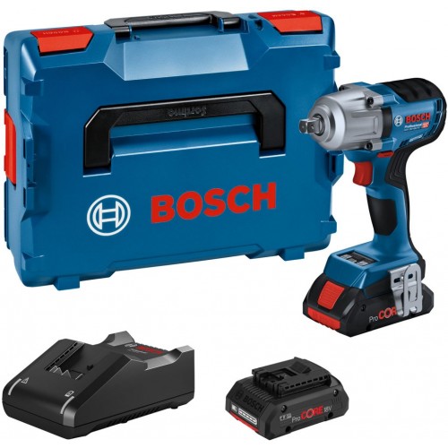 BOSCH GDS 18V-450 PC Akumulátorový rázový utahovák, L-BOXX, GAL 18-40, 2x 4.0Ah 06019K4102