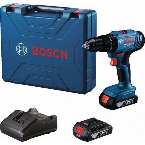 BOSCH GSB 183-LI PROFESSIONAL Akumulátorový příklepový vrtací šroubovák, 2x 2,0 Ah 06019K9100