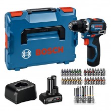 Příslušenství k BOSCH GSR 12V-32 PROFESSIONAL Akumulátorový vrtací šroubovák, 1x 2.0Ah, 1x 4.0Ah, L-BOXX 06019N7005