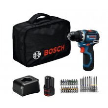 Příslušenství k BOSCH GSR 12V-32 PROFESSIONAL Akumulátorový vrtací šroubovák, 2x 2.0Ah, 24ks AC, taška 06019N7006