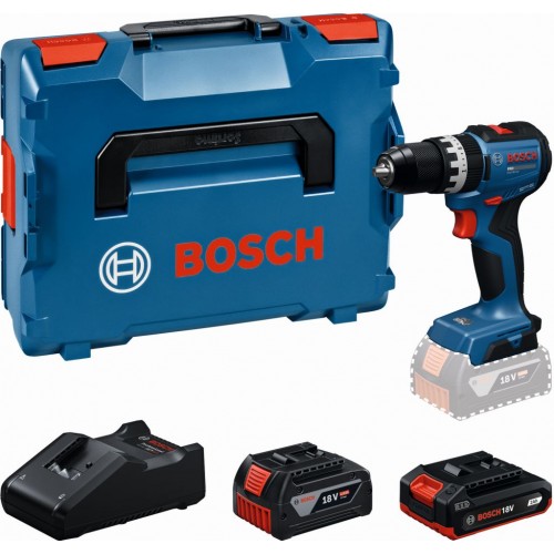 BOSCH GSB18V-52 PROFESSIONAL Aku příklepový vrtací šroubovák,2,0Ah+4,0Ah,L-BOXX 06019S0122