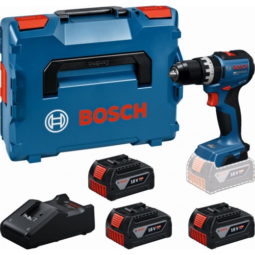 BOSCH GSB18V-52 PROFESSIONAL Aku příklepový vrtací šroubovák, 3x 5,0Ah, L-BOXX 06019S0128