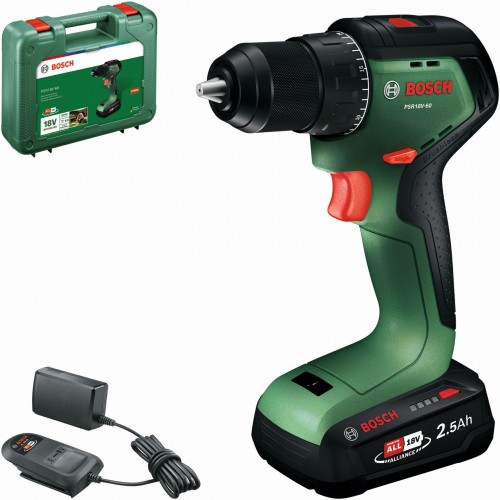 BOSCH PSR18V-60 Akumulátorový vrtací šroubovák, 1x2,5Ah, Kufr 06039D7201 BOSCH PSR18V-60 Akumulátorový vrtací šroubovák, 1x2,5Ah, Kufr 06039D7201