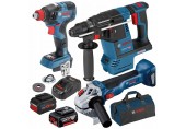 BOSCH Profesionální sada nářadí: GBH 18V-26 + GDX 18V-200 C + GWS 18V-10 + taška 0615990M9F