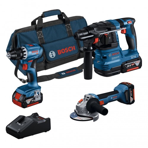 BOSCH GSR+GWS+GBH+3× 4,0Ah+GAL 18V-40 PROFESSIONAL nářadí 18V sada 3 ks 0615A5007L BOSCH GSR+GWS+GBH+3× 4,0Ah+GAL 18V-40 PROFESSIONAL nářadí 18V sada 3 ks 0615A5007L