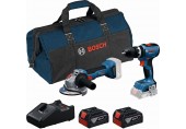 BOSCH PROFESSIONAL GSB 18V-65 + GWS 18V-8 + (2× GBA 4,0 Ah+GAL 18V-40+brašna) 0615A5008Z