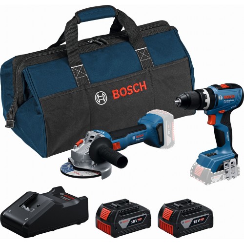 BOSCH PROFESSIONAL GSB 18V-65 + GWS 18V-8 + (2× GBA 4,0 Ah+GAL 18V-40+brašna) 0615A5008Z