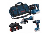 BOSCH GSR + GWS + GBH + 2× GBA 18V 4.0 Ah + GAL 18V-40 18V nářadí 3 ks 0615A50094