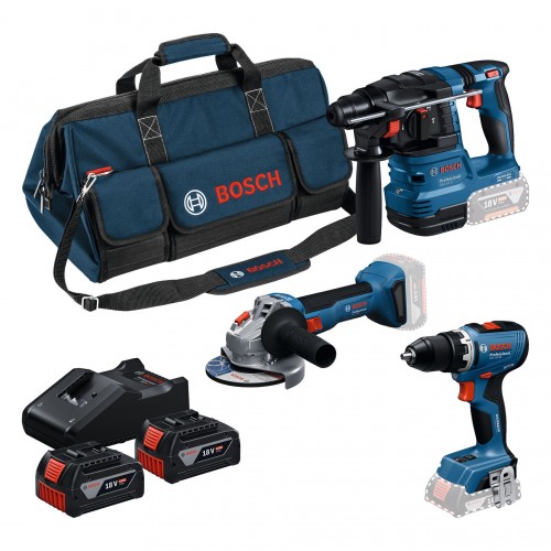 BOSCH GSR + GWS + GBH + 2× GBA 18V 4.0 Ah + GAL 18V-40 18V nářadí 3 ks 0615A50094 BOSCH GSR + GWS + GBH + 2× GBA 18V 4.0 Ah + GAL 18V-40 18V nářadí 3 ks 0615A50094