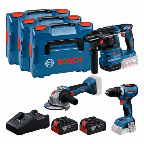 BOSCH GSR+GBH+GWS+2xGBA 5.0 Ah+GAL 18V-40 Professional sada 3ks 18V nářadí 0615A5009G BOSCH GSR+GBH+GWS+2xGBA 5.0 Ah+GAL 18V-40 Professional sada 3ks 18V nářadí 0615A5009G