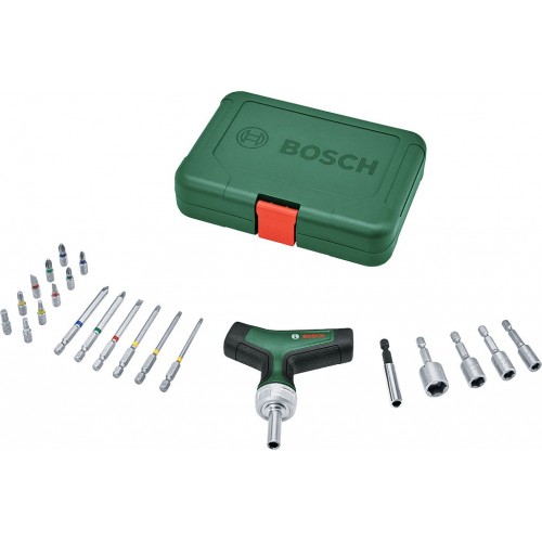 BOSCH Ráčnový šroubovák T-rukojetí Sada 22 bitů 1600A02Z9T