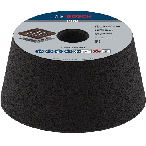 BOSCH Kónický brusný hrncový kotouč PRO Metal, 90 × 110 × 55 mm, G16 1608600231
