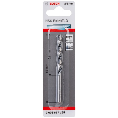 BOSCH Spirálový vrták HSS PointTeQ 5,0 x 52 mm, 1ks 2608577165