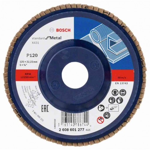 BOSCH Lamelový brusný kotouč X431, Standard for Metal, 125 mm, 22,23 mm, 120 2608601277