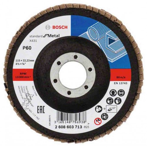 BOSCH Lamelový brusný kotouč X431, Standard for Metal, 115 mm, 22,23 mm, 60 2608603713