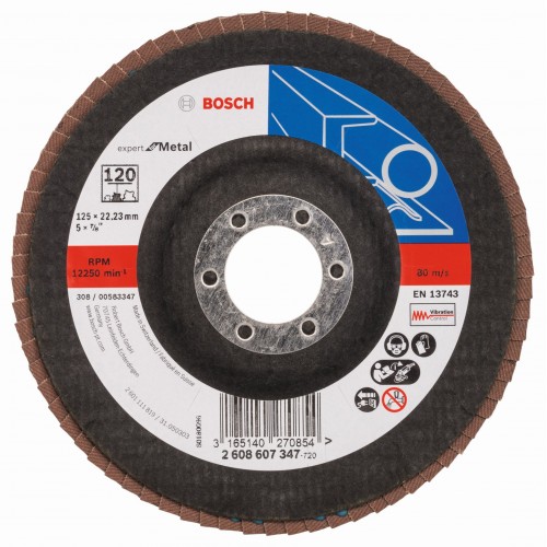 BOSCH Expert for Metal Lamelový brusný kotouč X551, 125x22,23mm, 120, 2608607347 BOSCH Expert for Metal Lamelový brusný kotouč X551, 125x22,23mm, 120, 2608607347