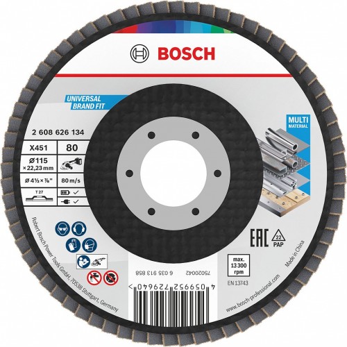 BOSCH Lamelový brusný kotouč X451, 115 × 22,23 mm, G80, T27 2608626134
