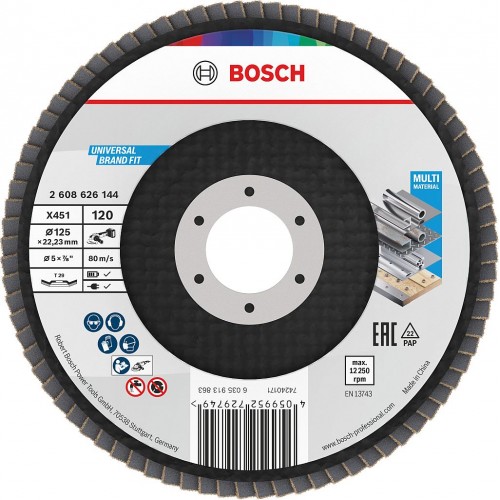 BOSCH Lamelový brusný kotouč X451, 125 × 22,23 mm, G120, T29 2608626144