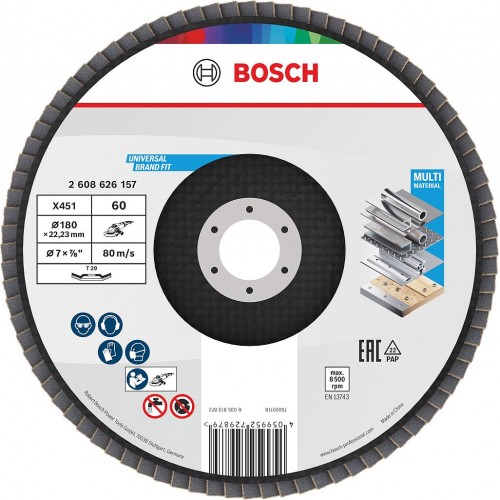 BOSCH Lamelový brusný kotouč X451, 180 × 22,23 mm, G60, T29 2608626157
