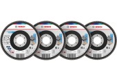 BOSCH Sada lamelových brusných kotoučů X451, 115×22,23 mm, G40; 60; 80; 120, T27 608626163